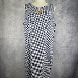 Vintage Disney Pooh Jumper Dress Womens XL Blue Gingham Winnie The Pooh 90s